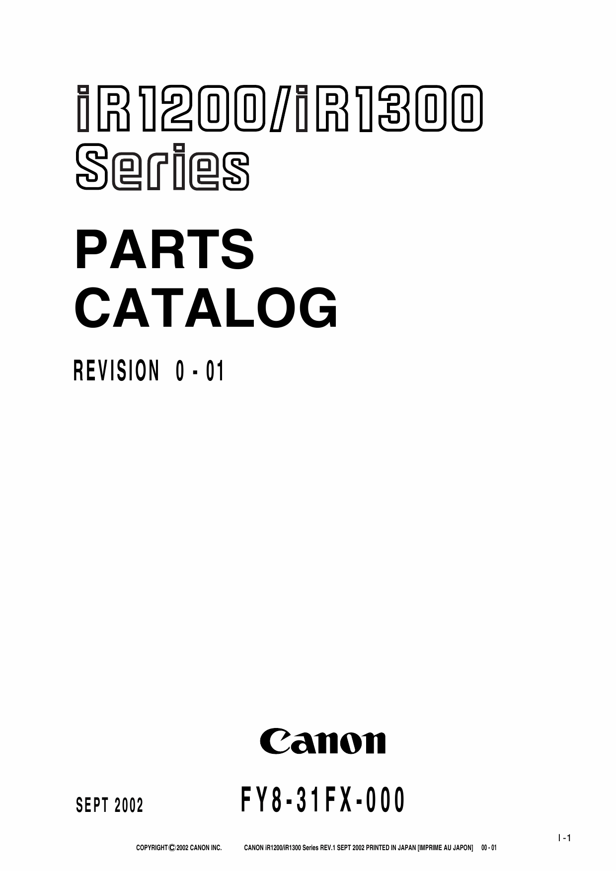 Canon imageRUNNER-iR 1200 1300 Parts Catalog-1